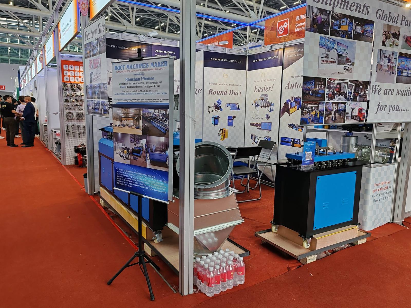 Preda Machine exhibition booth - full view with machinery displays