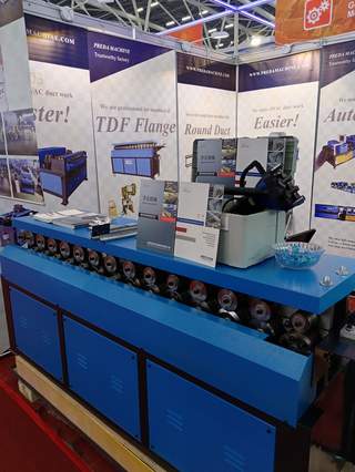 TDF flange forming machine displayed at Canton Fair