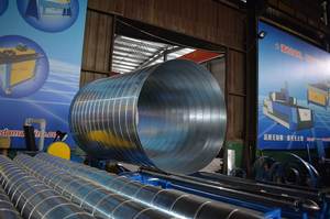 PD-2000 Spiral Tubeformer - inside view of large diameter duct