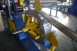 Steel strip feeding system close-up