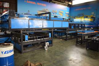 Production floor with auto duct lines ready for shipment